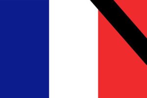 drapeau français endeuillé