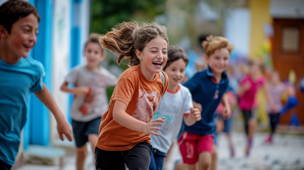 enfants qui courent