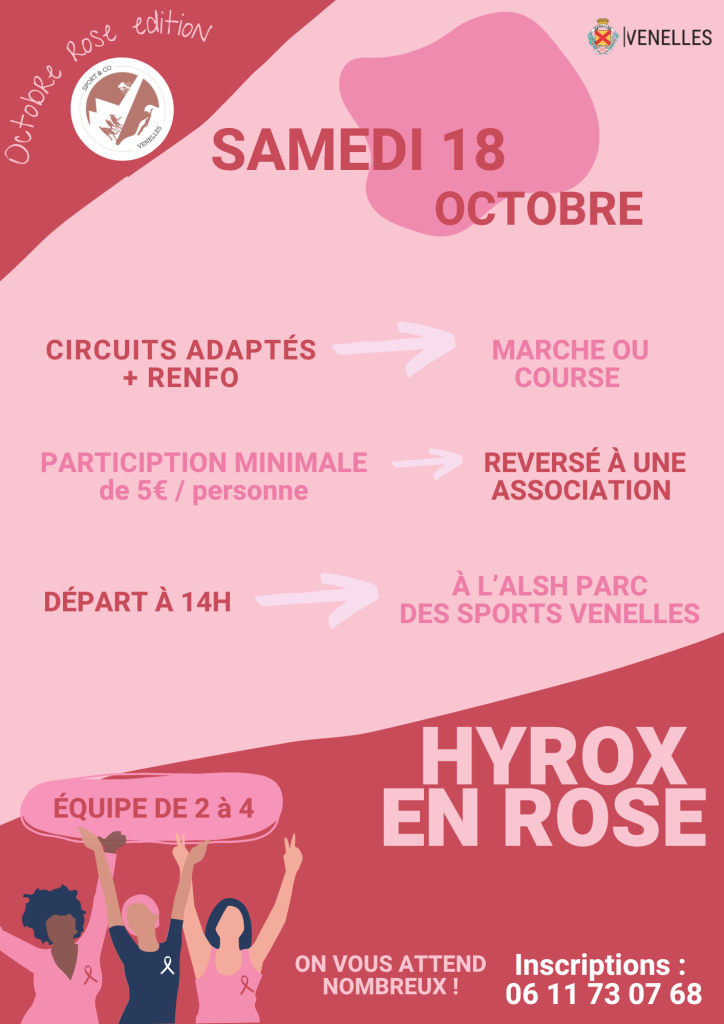 affiche Hyrox en rose pour octobre rose 2025