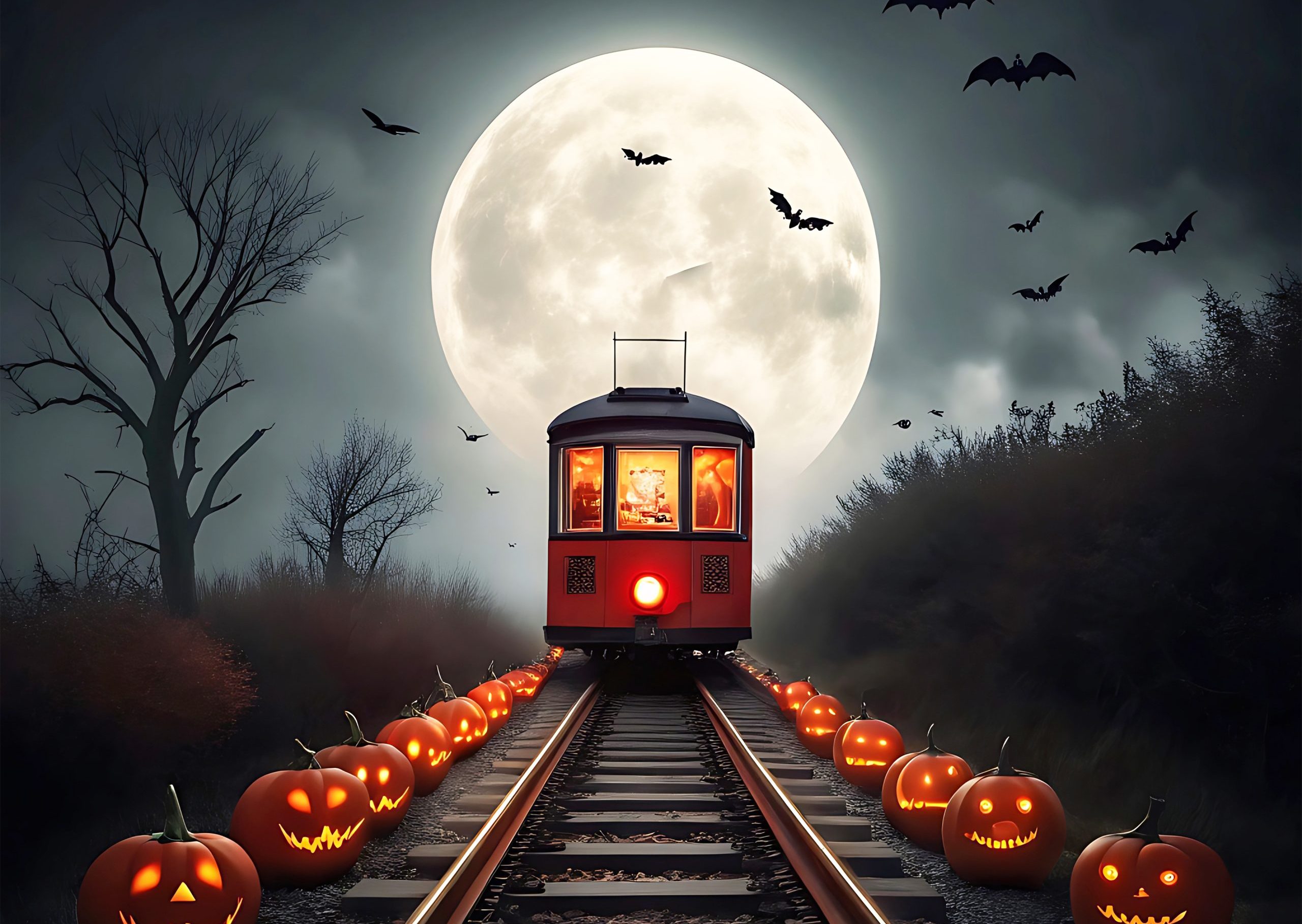 photo de train fantôme d'Halloween
