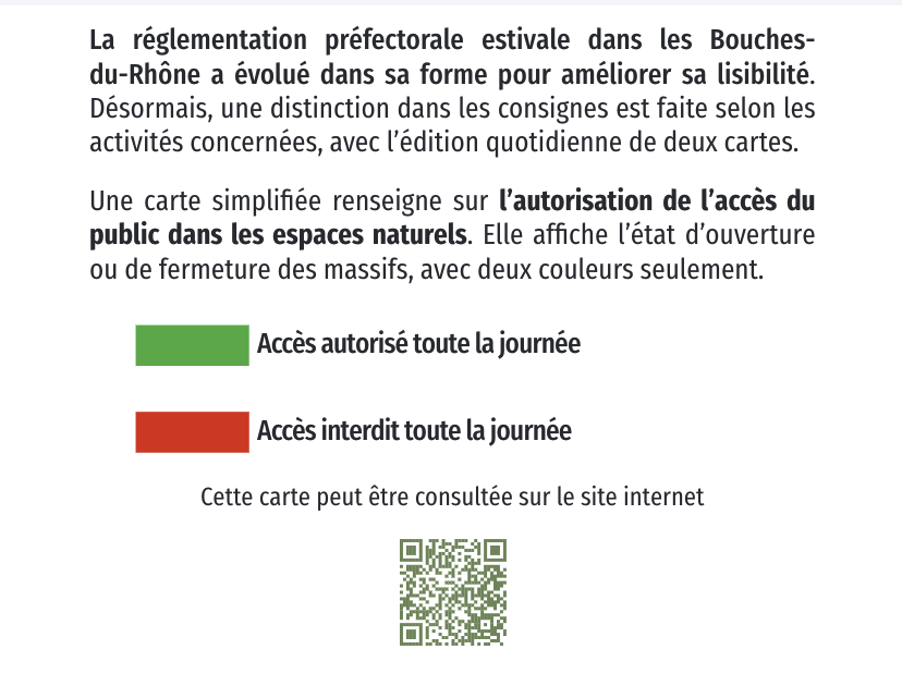 détails de mesures d'accès en foret en été