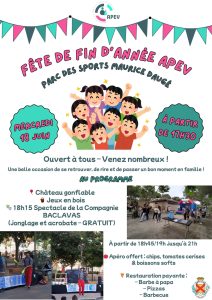 affiche de la fête de fin d'année de l'APEV
