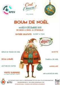 affiche de la boum de Noël de l'APEV