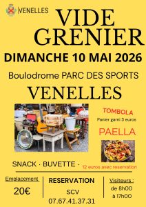 affiche vide-grenier de la Société des chasseurs de venelles