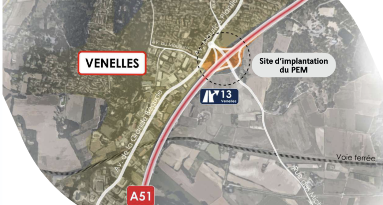 visuel illustrant le futur pôle d'échanges multimodal de Venelles