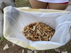 mégots récoltés lors de l'opération nettoyons le sud à venelles