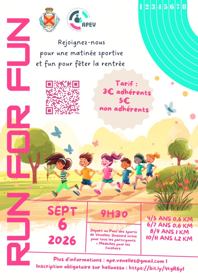 affiche de Run for Fun de l'APEV 2026