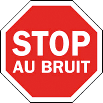 panneau stop au bruit