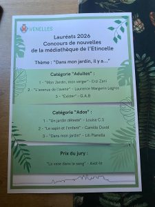 Les lauréats du concours de nouvelles "Dans mon jardin, il y a..."